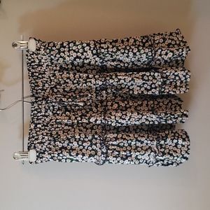 Flowery Tiered Mini Skirt